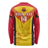 Custom Papua New Guinea Rubgby Long Sleeve Shirt Pacific 2023 Go PNG Kumuls - Wonder Print Shop