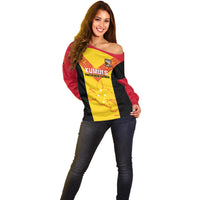 Custom Papua New Guinea Rubgby Off Shoulder Sweater Pacific 2023 Go PNG Kumuls - Wonder Print Shop