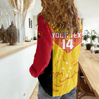 Custom Papua New Guinea Rubgby Women Casual Shirt Pacific 2023 Go PNG Kumuls - Wonder Print Shop