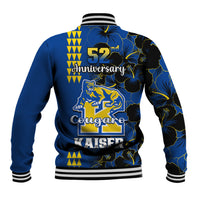 Hawaii Kaiser High School Baseball Jacket Kakau Mix Hibiscus Happy 52nd Anniversary - Wonder Print Shop