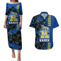 Hawaii Kaiser High School Couples Matching Puletasi Dress and Hawaiian Shirt Kakau Mix Hibiscus Happy 52nd Anniversary - Wonder Print Shop