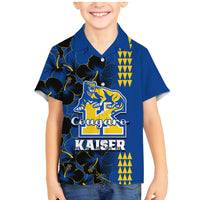 Hawaii Kaiser High School Family Matching Mermaid Dress and Hawaiian Shirt Kakau Mix Hibiscus Happy 52nd Anniversary - Wonder Print Shop