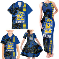 Hawaii Kaiser High School Family Matching Tank Maxi Dress and Hawaiian Shirt Kakau Mix Hibiscus Happy 52nd Anniversary - Wonder Print Shop