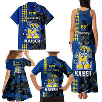 Hawaii Kaiser High School Family Matching Tank Maxi Dress and Hawaiian Shirt Kakau Mix Hibiscus Happy 52nd Anniversary - Wonder Print Shop
