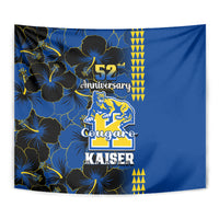 Hawaii Kaiser High School Tapestry Kakau Mix Hibiscus Happy 52nd Anniversary - Wonder Print Shop
