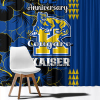 Hawaii Kaiser High School Window Curtain Kakau Mix Hibiscus Happy 52nd Anniversary - Wonder Print Shop