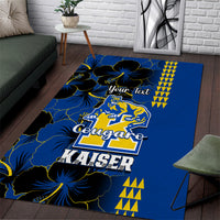 Personalised Hawaii Kaiser High School Area Rug Kakau Mix Hibiscus Happy 52nd Anniversary - Wonder Print Shop