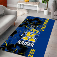 Personalised Hawaii Kaiser High School Area Rug Kakau Mix Hibiscus Happy 52nd Anniversary - Wonder Print Shop