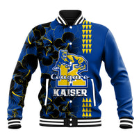 Personalised Hawaii Kaiser High School Baseball Jacket Kakau Mix Hibiscus Happy 52nd Anniversary - Wonder Print Shop