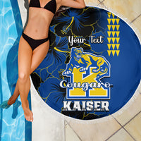 Personalised Hawaii Kaiser High School Beach Blanket Kakau Mix Hibiscus Happy 52nd Anniversary - Wonder Print Shop