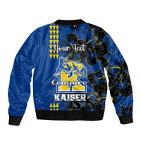Personalised Hawaii Kaiser High School Bomber Jacket Kakau Mix Hibiscus Happy 52nd Anniversary - Wonder Print Shop