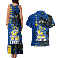 Personalised Hawaii Kaiser High School Couples Matching Tank Maxi Dress and Hawaiian Shirt Kakau Mix Hibiscus Happy 52nd Anniversary - Wonder Print Shop