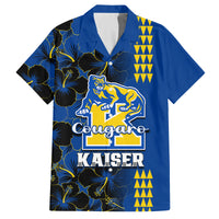 Personalised Hawaii Kaiser High School Family Matching Off Shoulder Short Dress and Hawaiian Shirt Kakau Mix Hibiscus Happy 52nd Anniversary - Wonder Print Shop