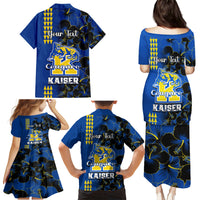 Personalised Hawaii Kaiser High School Family Matching Puletasi Dress and Hawaiian Shirt Kakau Mix Hibiscus Happy 52nd Anniversary - Wonder Print Shop