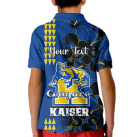 Personalised Hawaii Kaiser High School Kid Polo Shirt Kakau Mix Hibiscus Happy 52nd Anniversary - Wonder Print Shop