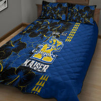 Personalised Hawaii Kaiser High School Quilt Bed Set Kakau Mix Hibiscus Happy 52nd Anniversary - Wonder Print Shop