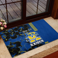 Personalised Hawaii Kaiser High School Rubber Doormat Kakau Mix Hibiscus Happy 52nd Anniversary - Wonder Print Shop