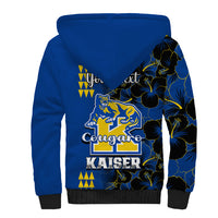 Personalised Hawaii Kaiser High School Sherpa Hoodie Kakau Mix Hibiscus Happy 52nd Anniversary - Wonder Print Shop