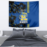 Personalised Hawaii Kaiser High School Tapestry Kakau Mix Hibiscus Happy 52nd Anniversary - Wonder Print Shop