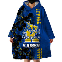 Personalised Hawaii Kaiser High School Wearable Blanket Hoodie Kakau Mix Hibiscus Happy 52nd Anniversary - Wonder Print Shop