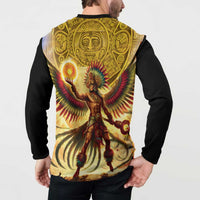 Mexico Panquetzaliztli Button Sweatshirt Huitzilopochtli - Aztec God of Sun and War - Wonder Print Shop