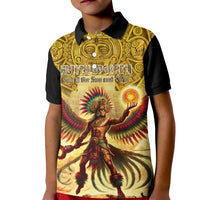Mexico Panquetzaliztli Kid Polo Shirt Huitzilopochtli - Aztec God of Sun and War - Wonder Print Shop