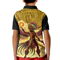 Mexico Panquetzaliztli Kid Polo Shirt Huitzilopochtli - Aztec God of Sun and War - Wonder Print Shop