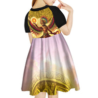 Mexico Panquetzaliztli Kid Short Sleeve Dress Huitzilopochtli - Aztec God of Sun and War - Wonder Print Shop