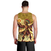 Mexico Panquetzaliztli Men Tank Top Huitzilopochtli - Aztec God of Sun and War - Wonder Print Shop