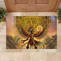 Mexico Panquetzaliztli Rubber Doormat Huitzilopochtli - Aztec God of Sun and War - Wonder Print Shop