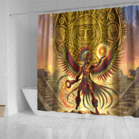 Mexico Panquetzaliztli Shower Curtain Huitzilopochtli - Aztec God of Sun and War