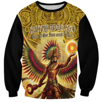 Mexico Panquetzaliztli Sweatshirt Huitzilopochtli - Aztec God of Sun and War - Wonder Print Shop