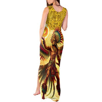 Mexico Panquetzaliztli Tank Maxi Dress Huitzilopochtli - Aztec God of Sun and War - Wonder Print Shop