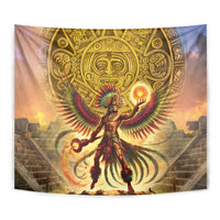 Mexico Panquetzaliztli Tapestry Huitzilopochtli - Aztec God of Sun and War - Wonder Print Shop