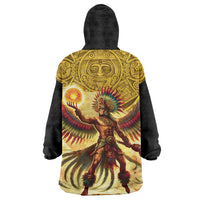 Mexico Panquetzaliztli Wearable Blanket Hoodie Huitzilopochtli - Aztec God of Sun and War - Wonder Print Shop