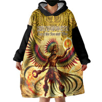 Mexico Panquetzaliztli Wearable Blanket Hoodie Huitzilopochtli - Aztec God of Sun and War - Wonder Print Shop