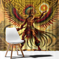 Mexico Panquetzaliztli Window Curtain Huitzilopochtli - Aztec God of Sun and War - Wonder Print Shop
