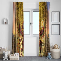 Mexico Panquetzaliztli Window Curtain Huitzilopochtli - Aztec God of Sun and War - Wonder Print Shop