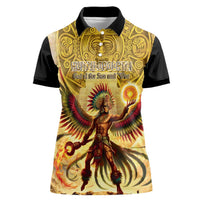 Mexico Panquetzaliztli Women Polo Shirt Huitzilopochtli - Aztec God of Sun and War - Wonder Print Shop