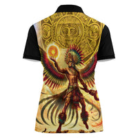 Mexico Panquetzaliztli Women Polo Shirt Huitzilopochtli - Aztec God of Sun and War - Wonder Print Shop