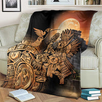 Mexico Warrior Blanket Huitzilopochtli With Aztec Hummingbird