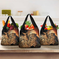 Mexico Warrior Grocery Bag Huitzilopochtli With Aztec Hummingbird