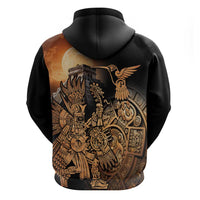 Mexico Warrior Hoodie Huitzilopochtli With Aztec Hummingbird - Wonder Print Shop