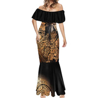 Mexico Warrior Mermaid Dress Huitzilopochtli With Aztec Hummingbird - Wonder Print Shop