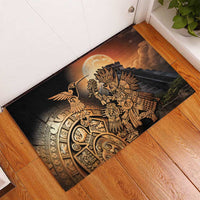 Mexico Warrior Rubber Doormat Huitzilopochtli With Aztec Hummingbird - Wonder Print Shop