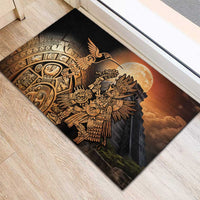 Mexico Warrior Rubber Doormat Huitzilopochtli With Aztec Hummingbird - Wonder Print Shop