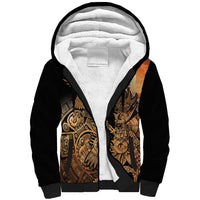 Mexico Warrior Sherpa Hoodie Huitzilopochtli With Aztec Hummingbird - Wonder Print Shop