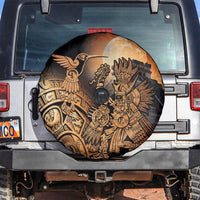 Mexico Warrior Spare Tire Cover Huitzilopochtli With Aztec Hummingbird - Wonder Print Shop