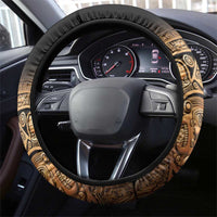 Mexico Warrior Steering Wheel Cover Huitzilopochtli With Aztec Hummingbird - Wonder Print Shop