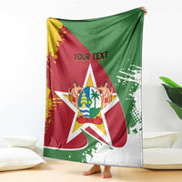 Personalized Suriname Independence Day Blanket Coat Of Arms - Flag Style